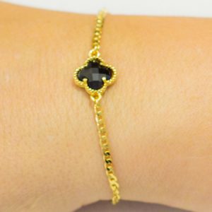 Pulseira Inspiração Van Cleef Trevo Preto