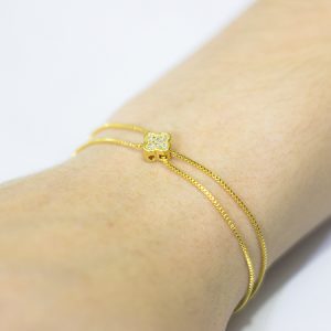 Pulseira Dupla Inspiração Van Cleef Cravejado
