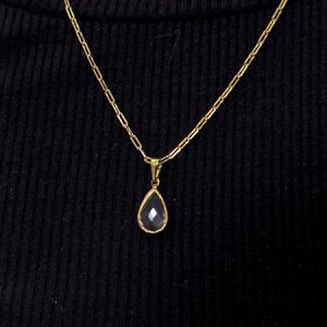 Colar Elo Cartier c/ Pingente Pedra Gota