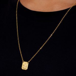 Escapulário Masculino Banhado a Ouro 18K
